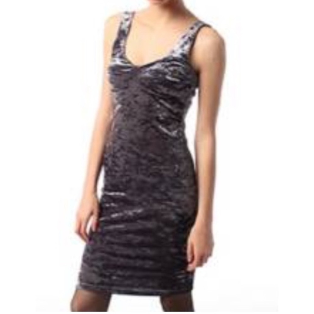 NWT Urban Outfitters - Cheap Monday crushed velvet silver dress - L